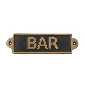 "Bar" - Wall Sign - Metal - L1 x W15 x H6 cm - Black