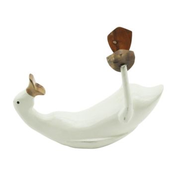 Duck Wine Bottle Holder Ornament - L15 x W40 x H20 cm - Cream