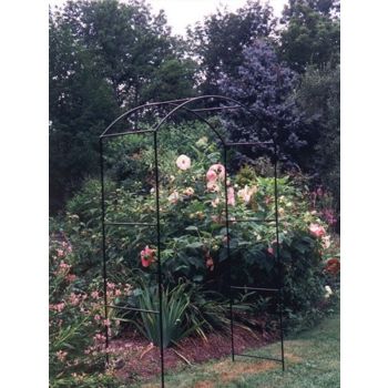 Monet Arch Hardstanding, Garden Metal Arch for Climbers, Covered Garden Walkway - Solid Steel - W152 x H243 cm - Black