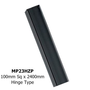 Square Flat Top Concrete-In Posts, Hinge - Solid Steel - L10 x W10 x H240 cm - Electro Galvanised/Black Powder Coated