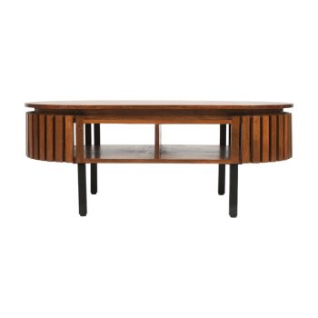 Slatted Rectangular Coffee Table - Mango Wood - L55 x W110 x H42 cm