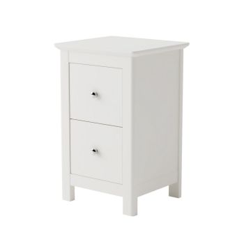 2 Drawer Petite Bedside Cabinet - Particle Board - L32 x W35 x H56 cm - White - Flat Packed