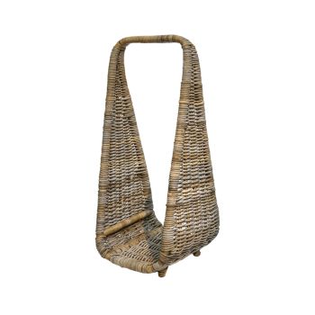 Tall Log Storage - Natural Rattan - L40 x W35 x H90 cm - Brown