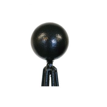 Large Ball Top - Decorative Top for Garden Plant Support - Solid Steel - Powder Coated Black