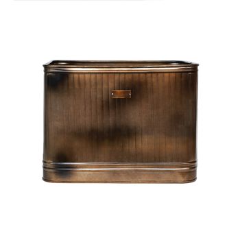 Outdoor Hampton Rectangular Planter - Metal - L42 x W54 x H42 cm - Copper