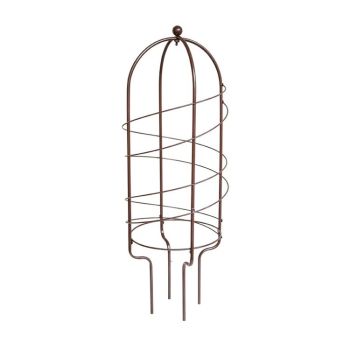 Outdoor Pot Plant Support - Mild Steel - L26 x W26 x H75 cm - Bronze