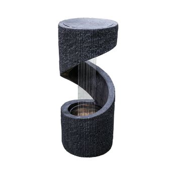 Outdoor Spiral Water Feature - Polyresin - L35 x W35 x H82 cm - Granite