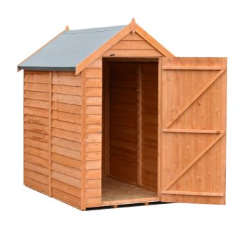 Overlap 6 x 4 Feet Dip Treated Value Range Apex Shed Single Door