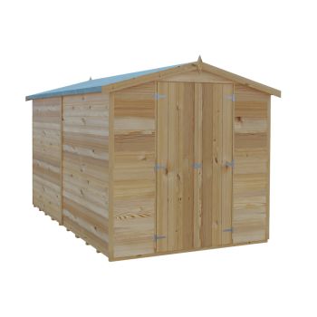 10 x 6 Feet Overlap Dip Treated Apex Shed Double Door No windows