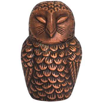 Cast Aluminium Owl Candle Holder - Aluminium - L8.5 x W7.5 x H14.5 cm - Antique Copper