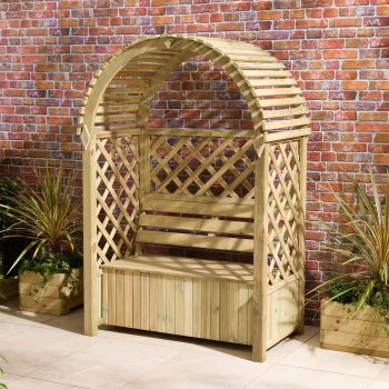 Chiltern Arbour with Storage Box - Timber - L80 x W132 x H198 cm - Pressure Treated