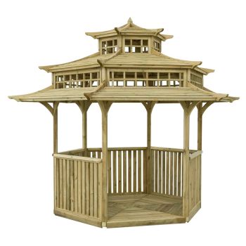 Oriental Pagoda with Assembly - L329 x W402.5 x H332 cm - Pressure treated
