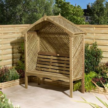Marrakesh Three Seat Arbour - Timber - L65 x W183 x H212 cm - Pressure Treated