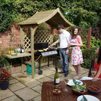 Party Arbour with Assembly - Softwood - L129 x W181 x H240 cm - Pressure treated 