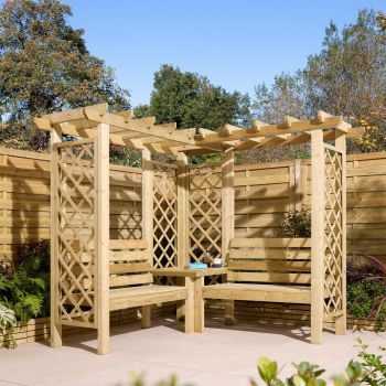 Richmond Corner Arbour with Assembly - Timber - L211 x W211 x H194 cm - Pressure treated