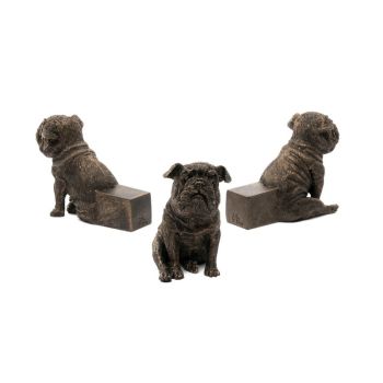 Sitting British Bulldog Plant Pot Feet - Set of 3 - L11 x W5 x H8.5 cm