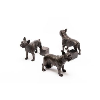Antique Bronze French Bulldog Plant Pot Feet - Set of 3