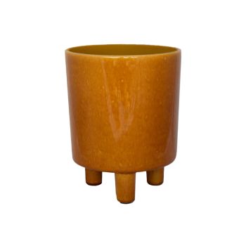 Pisa Planter - Ceramic - L20 x W20 x H24 cm - Mustard