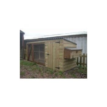 Tall Poultry House with adjoining run - Pressure Treated Timber