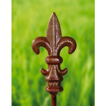 Pack of 3 Fleur De Lys Pin 5Ft.Bare Metal Ready to Rust. Steel Garden Plant Border Support - Steel - H154.2 cm