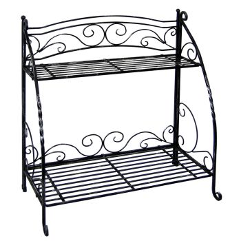 Folding Plant Stand 2 Shelf - W65.5 x D36.5 x H73.5 CM