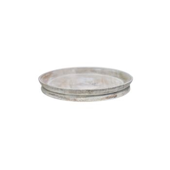 Padstow Candle Tray - Wood - L28 x W28 x H3.5 cm - White Wash
