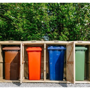 Chatburn Quad Wheelie Bin Store - Timber - L80.4 x W284 x H120 cm - Fits 4 x 180L or 4 x 240L Wheelie Bins