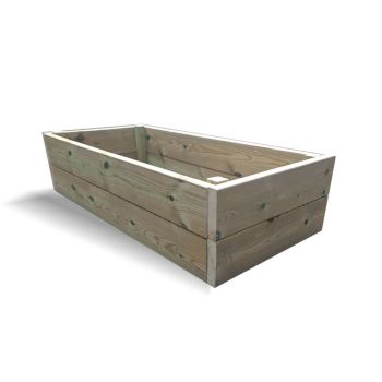 Heavy Duty Double Layer Raised Bed Planter - Pressure Treated Timber - L60 x W120 x H29 cm - Assembled