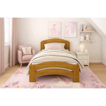 King Size Bed Frame - Wood - L207 x W158 x H80 cm - Alder