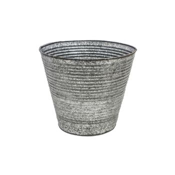 Ribbed Planter - Iron - L37 x W37 x H34 cm - Galvanised