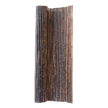 Roll of Bamboo Screen for garden fencing - L200 x W3 x H200 cm - Black