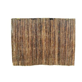 Roll Screen for Garden Fencing - Bamboo - L200 x W3 x H200 cm - Black