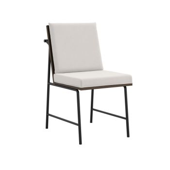 Scout Dining Chair (Set of 2) - House Weave/Rubber Wood - L63 x W47.5 x H89 cm - White/Walnut - Full Assembly Required