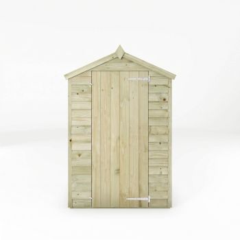 3 x 4 Feet Overlap Apex Windowless Shed - Timber - L85.9 x W131.3 x H185.6 cm - Brown