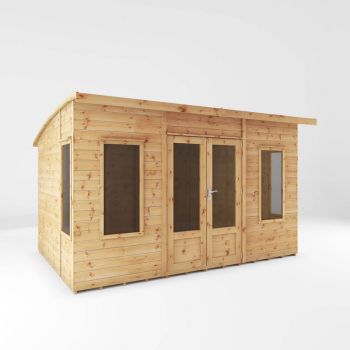 12 x 8 Feet Premium Helios Summerhouse - Timber - L295 x W364 x H215.6 cm - Brown