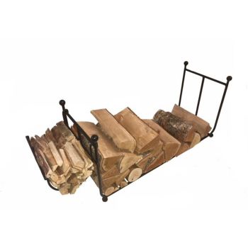 Log Rack Long - Steel - L30.5 x W81.6 x H39.4 cm - Powder Coated Black