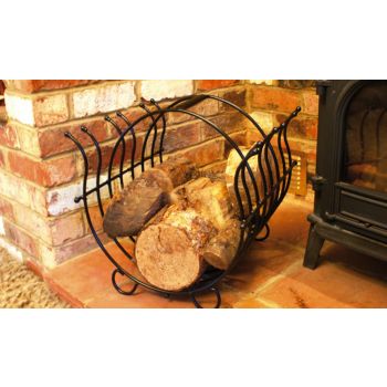Log Basket - fireside iron log holder