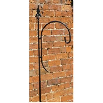 Single Bird Crook - Wild Bird Feeding Station - Hand Made - Solid Steel - W33 x H221 cm - Powder Coated Black