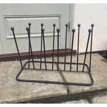 6 Pair Diagonal Boot Rack - Steel - L35.6 x W63.5 x H45.7 cm - Powder Coated Black