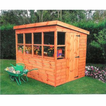 Sun Pent 6 x 6 Feet Single Door with Six Windows Dip Treated Wooden Garden Potting Shed