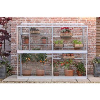 6 Feet Wall Frame/Growhouse with 6 Shelves- Aluminium/Glass - L183 x W63 x H149 cm - Without Coating