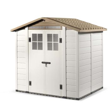 Tuscany Evo 6'6" x 5'4" 200 Apex Plastic Shed Double Door with Two Perspex Windows