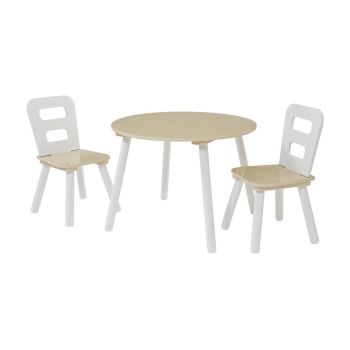 Kids Round Table and Chairs Set - L60 x W60 x H44 cm