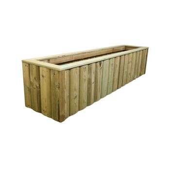 Log Lap Wooden Planter Trough Pressure Treated - L40 X W120 X H40 cm - Assembled