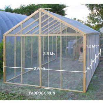 Diss Two Increment Paddock Run - Galvanised Mesh - L250 x W240 x H230 cm
