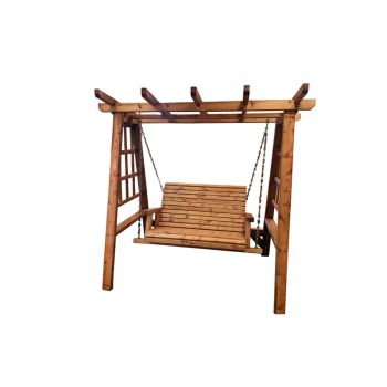 2 Seater Valley Garden Swing Seat Hammock - Redwood - L125 x W180 x H185 cm - Minimal Assembly Required