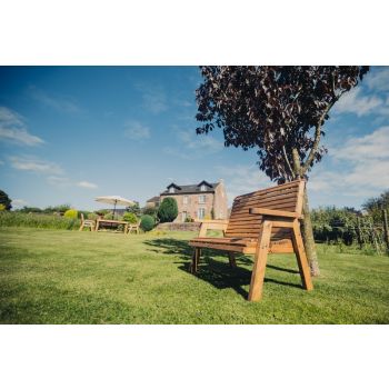 Valley 2 Seat Bench - Timber - L73 x W113 x H95 cm - Garden Furniture - Flat Pack - Minimal Assembly Required