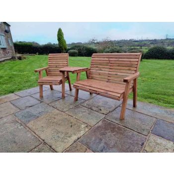 Valley Trio Set - Timber - L100 x W170 x H95 cm - Garden Furniture - Fully Assembled