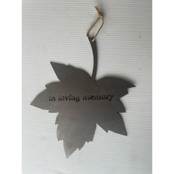 Falling Leaves In Loving Memory Garden Wall Art - W20.3 x H25.4 cm - Powder Coated Black