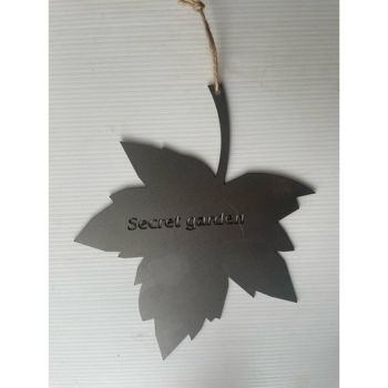Falling Leaves Secret Garden Garden Wall Art - W20.3 x H25.4 cm - Powder Coated Black